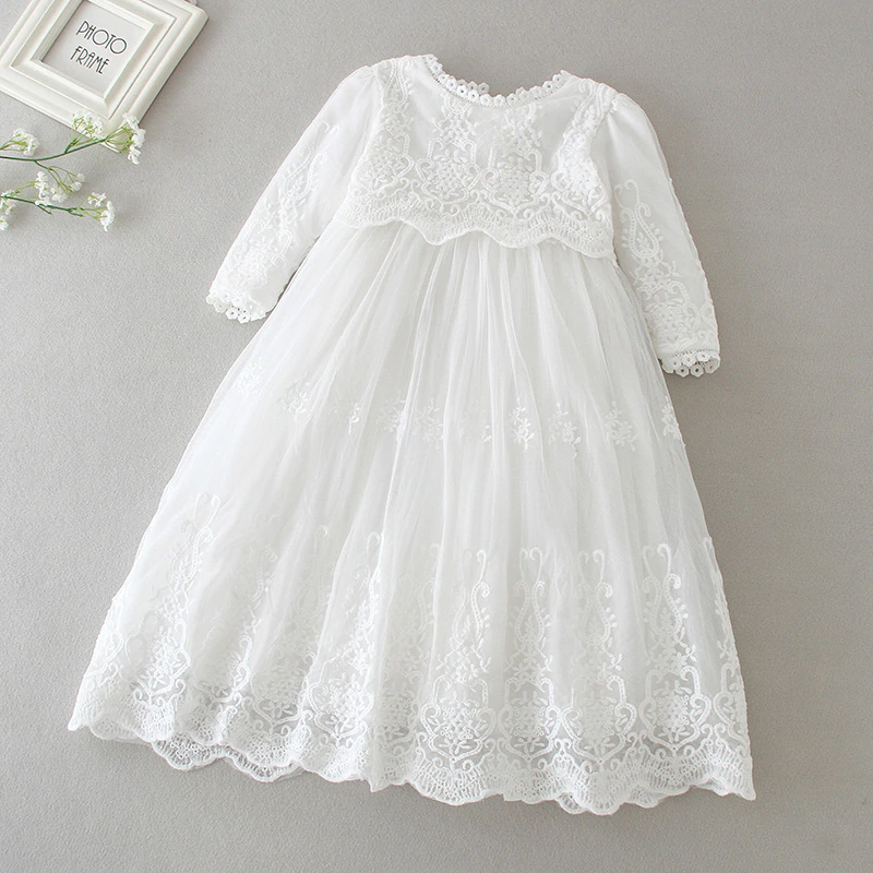 long sleeve baptism dress for toddler girl Amazon.com: Baby Girls Long Sleeve Christening Dress Classic Embroidered Baptism Tulle Dress with Bonnet Ivory Size 3M: Clothing, Shoes & Jewelry
