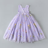 Purple Blossom Flower Girl Lace Dress. Embroidered Girls Lace Dress. Tender Violet Spring Summer Lace Dress Tulle Skirt Dress