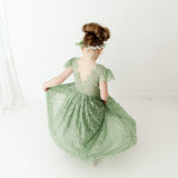 sage flower girl dresses