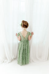sage green dress girls