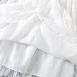 White Flower Girl Lace Dress Detail