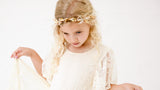 Ivory Zoey Long White Lace Dress. Long Ivory White Flower Girl Lace Dress for Special Events