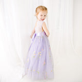 Purple Overlay Embroidered Lace Dress for Weddings, Parties and Special Events