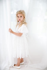 White Camila Flower Girl Lace Dress