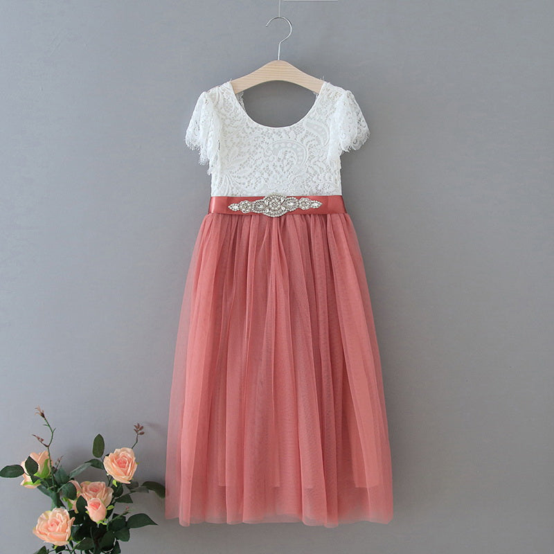 The Aria A-line Rose Flower Girl Dress – Nicolette's Couture