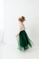 Hunter Green Flower Girl Dress