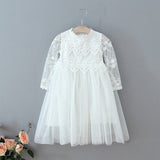 White Lace Baptism Christening Gown Dress