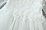 White Lace Baptism Christening Gown Dress
