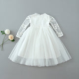 White Lace Baptism Christening Gown Dress