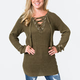 The Lace Up Sweater - Nicolette's Couture