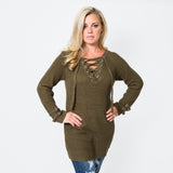 The Lace Up Sweater - Nicolette's Couture