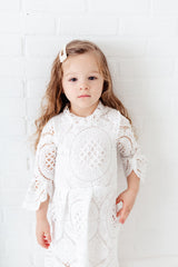 Iris Unique White Flower Girl Lace