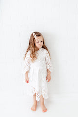 Lace Dress. Iris Unique White Flower Girl Lace