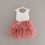 Rose Color Flower Girl Dress