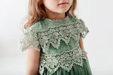 Sage Green Lace Dress. Sage Green Flower Girl Lace Dress Top