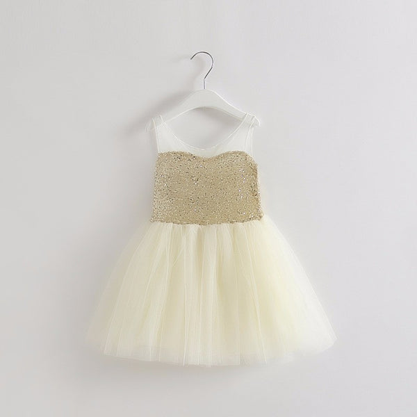 slim fit dress slacks Baby Short Flower Girl Dress with Gold Lace 7013B – Sparkly Gowns main image 1