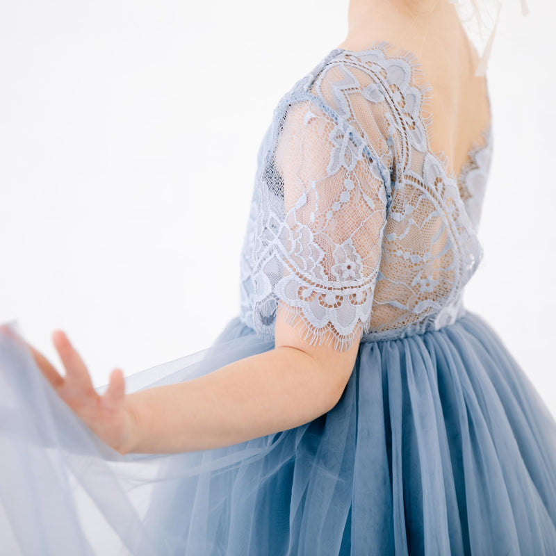 Madeline Flower Girl Dress in Dusty Blue Nicolette Couture Nicolette's Couture Madeline Flower Girl Dress in Dusty Blue Nicolette Couture Nicolette's Couture