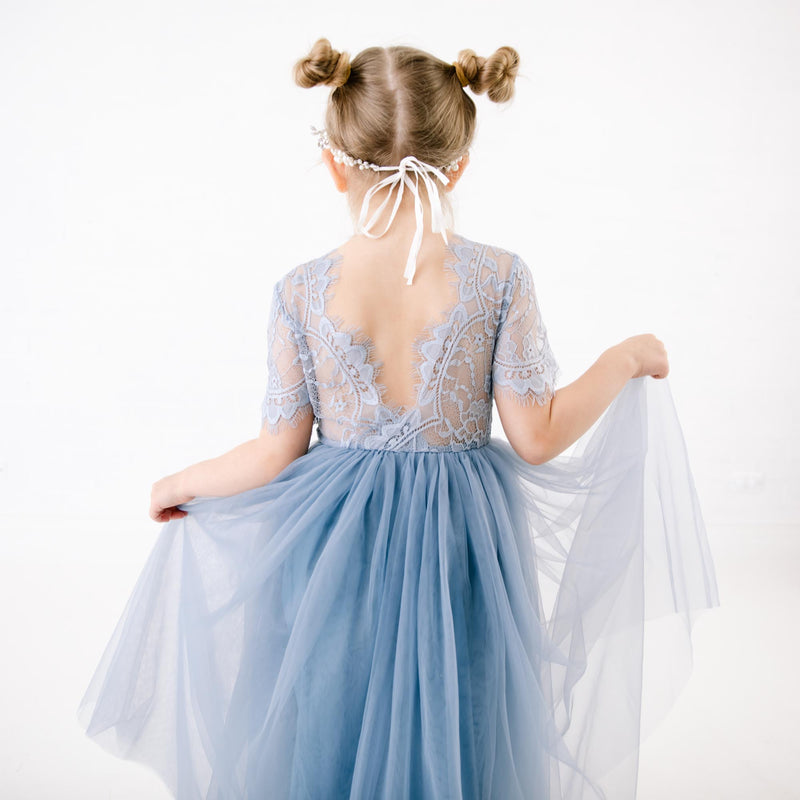 Wedding Dress Flower Girl Dresses Slate Blue Flower Girl Dresses