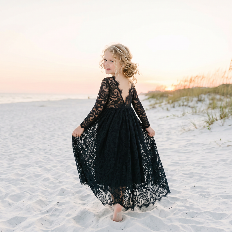 ラッセルノ セットアップ XL 6 フラワー　ペイズリー Paisley Long Sleeve Girl Lace Dress Nicolette's Couture
