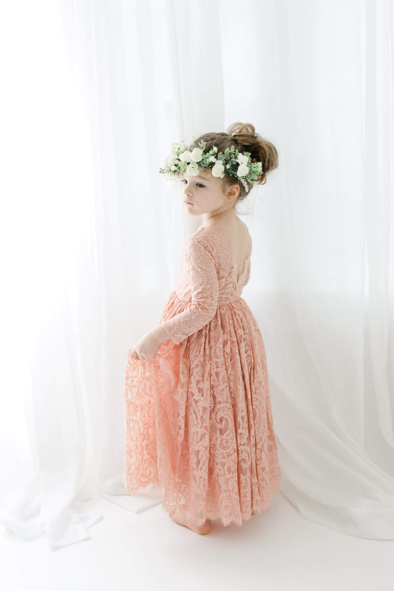The Paisley Long Sleeve Girl Lace Dress - Nicolette's Couture Paisley Dress The Paisley Long Sleeve Girl Lace Dress - Nicolette's Couture Paisley Dress