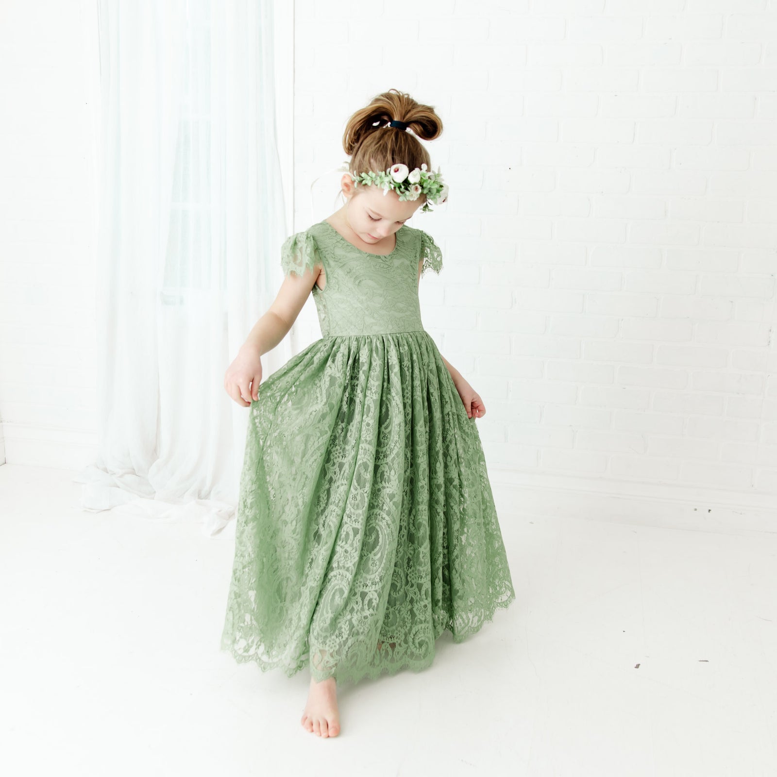 The Fern Dress The elegant flower sage green girl dress of the season for your little girl. Nicolette s Couture