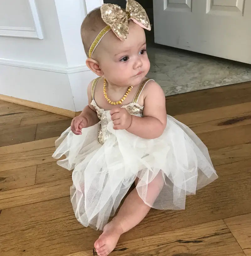 Nicolette's Couture Gold Sequin Tutu Dress for Female, 2T Nicolette's Couture Gold Sequin Tutu Dress for Female, 2T