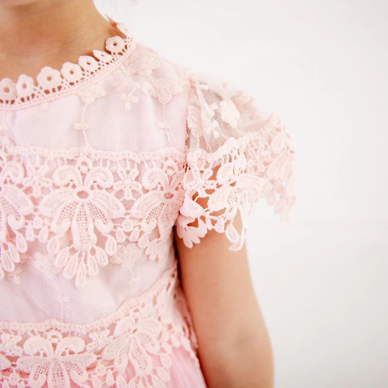 Nicolette's Couture Bubble Gum Pink Floral Lace Dress for Girls, 3T Nicolette's Couture Bubble Gum Pink Floral Lace Dress for Girls, 3T