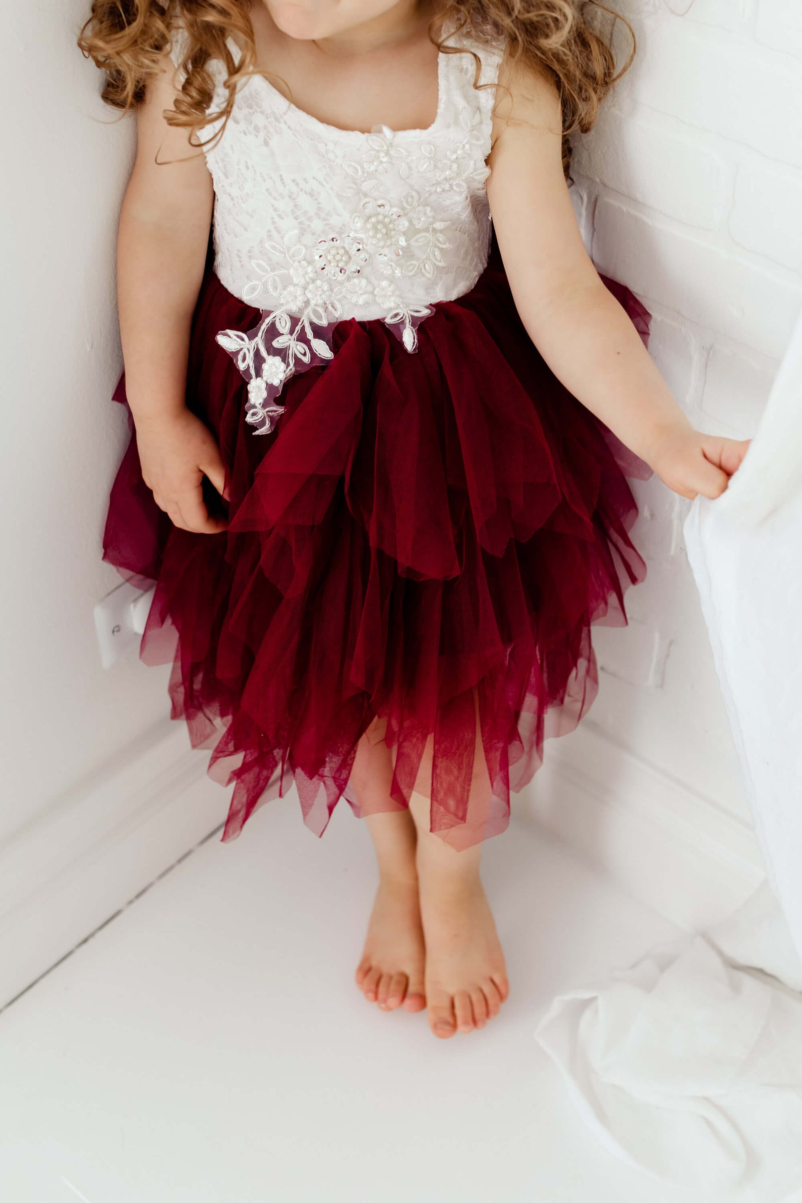 Nicolette's Couture Female Burgundy Tiered Tutu Dress, 6/7 Nicolette's Couture Female Burgundy Tiered Tutu Dress, 6/7