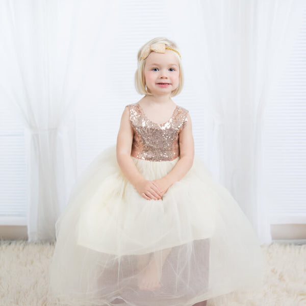 The Dana Rose Gold Flower Girl Dress Nicolette's Couture The Dana Rose Gold Flower Girl Dress Nicolette's Couture