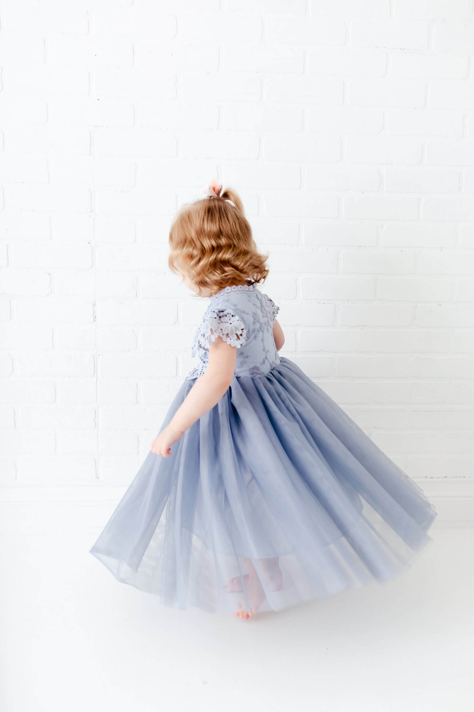 Silver Gray Sienna Flower Girl Lace Dress – Nicolette's Couture