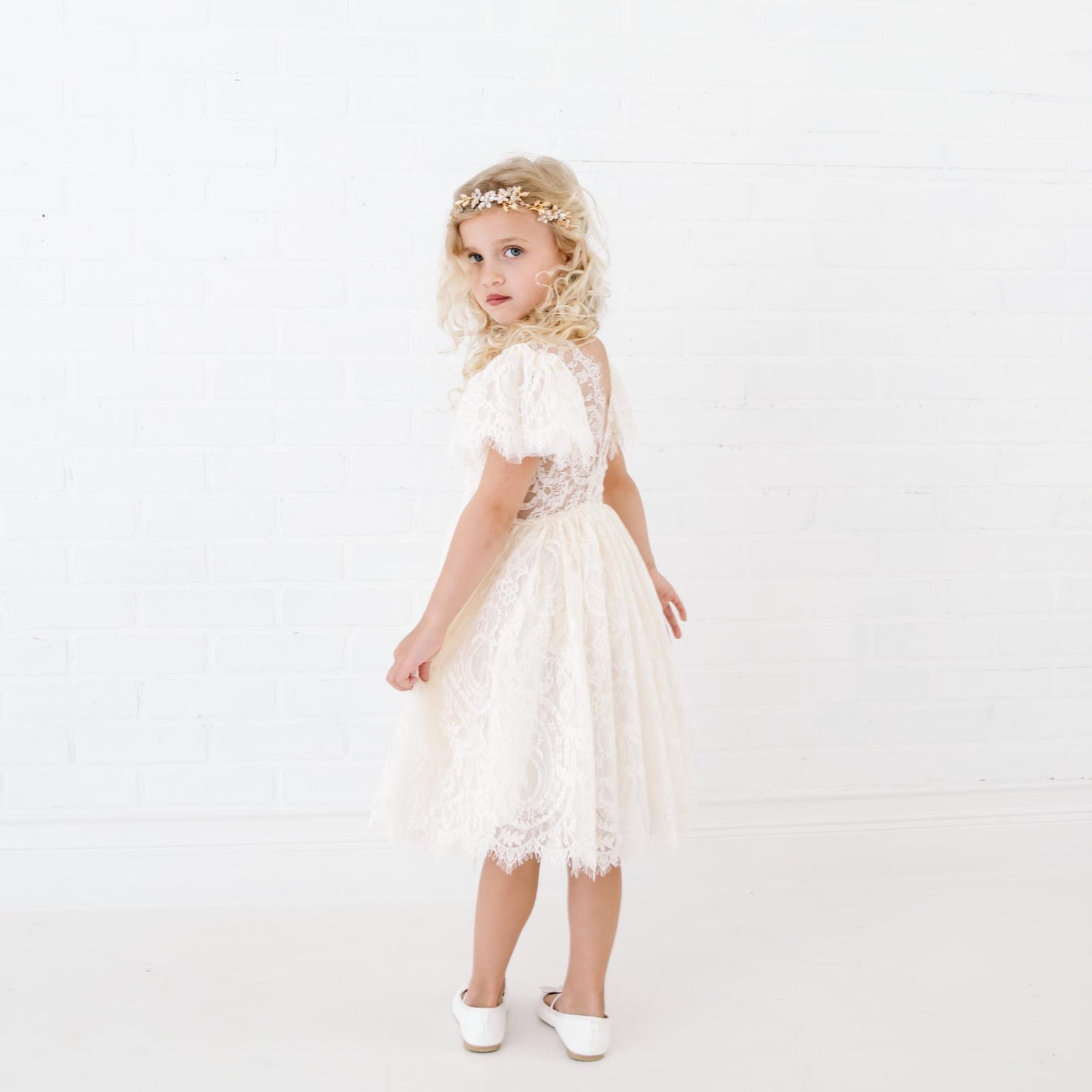 Nicolette's Couture Ivory Lace Dress For Female, 3T