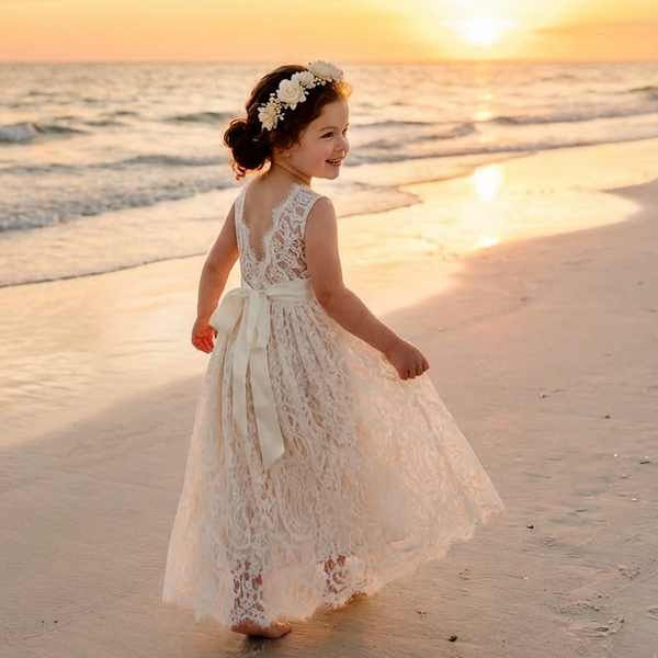 The Ophelia Flower Girl Dress in Ivory Nicolette's Couture The Ophelia Flower Girl Dress in Ivory Nicolette's Couture