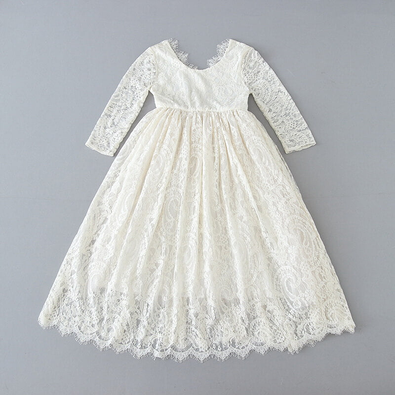 Paisley Long Sleeve Girl Lace Dress Nicolette's Couture Paisley Long Sleeve Girl Lace Dress Nicolette's Couture