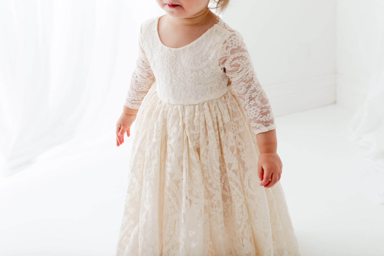 The Paisley Long Sleeve Girl Lace Dress - Nicolette's