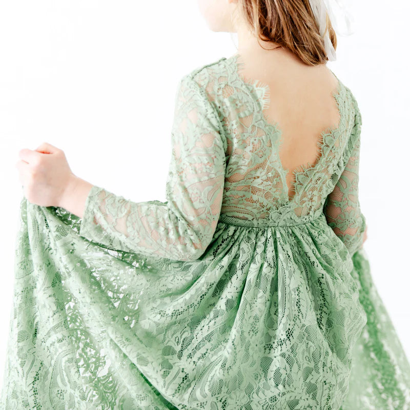 Paisley Flower Girl Dress in Sage Green Nicolette's Couture Paisley Flower Girl Dress in Sage Green Nicolette's Couture