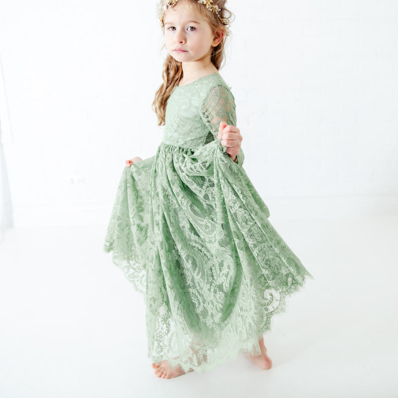 Perfect Paisley Flower Girl Dress in Sage Green Nicolette's Couture Perfect Paisley Flower Girl Dress in Sage Green Nicolette's Couture