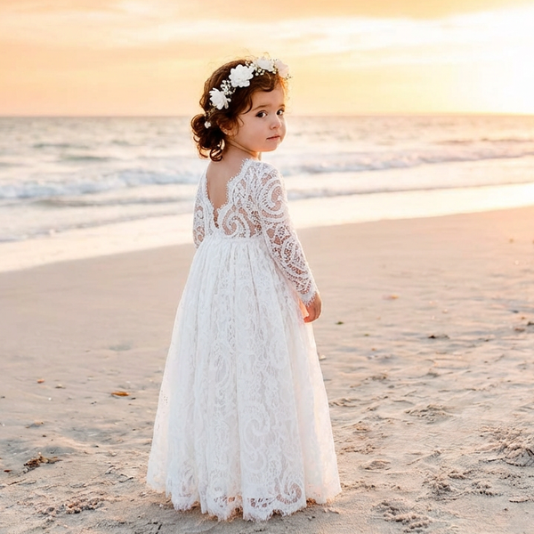 White Flower Girl Dress The Paisley Dress | Nicolette's Couture Nicolette's Couture White Flower Girl Dress The Paisley Dress | Nicolette's Couture Nicolette's Couture