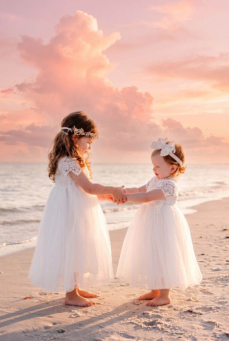 The Sienna White Lace Christening Gown Dress - Nicolette's Couture