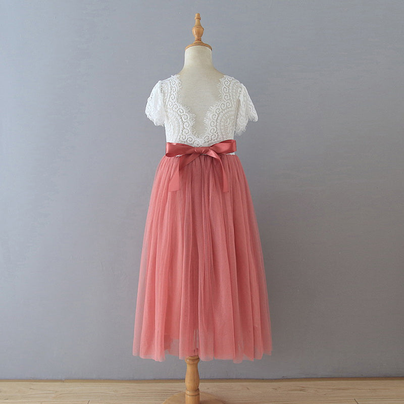 The Aria A-line Rose Flower Girl Dress – Nicolette's Couture