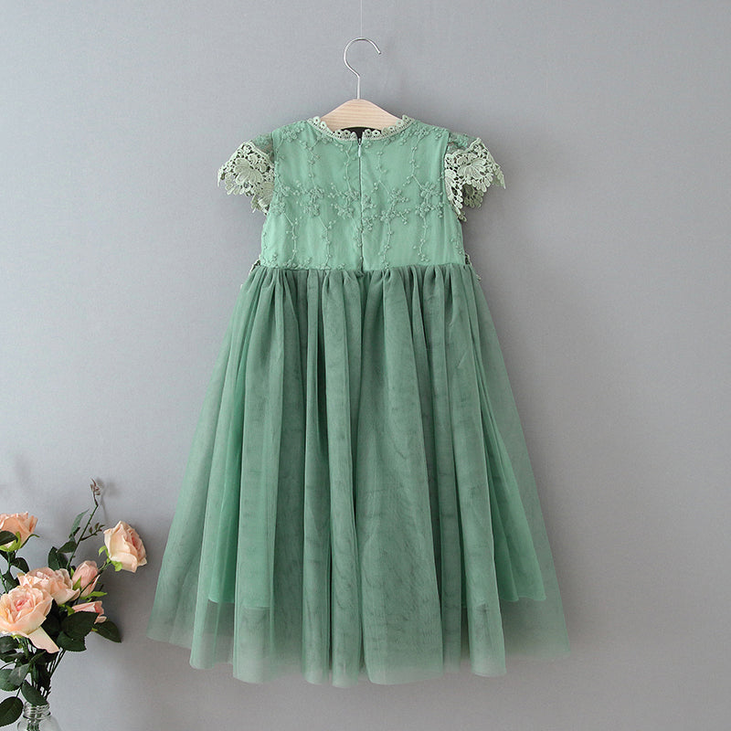 Nicolette's Couture Sage Vintage-Inspired Crochet Lace Dress for Girls, 6 months Nicolette's Couture Sage Vintage-Inspired Crochet Lace Dress for Girls, 6 months
