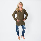 The Lace Up Sweater - Nicolette's Couture