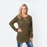 The Lace Up Sweater - Nicolette's Couture