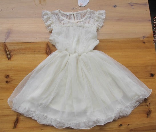 Glamorous Tea Length Flower Girl Dress in White Color – Nicolette's Couture