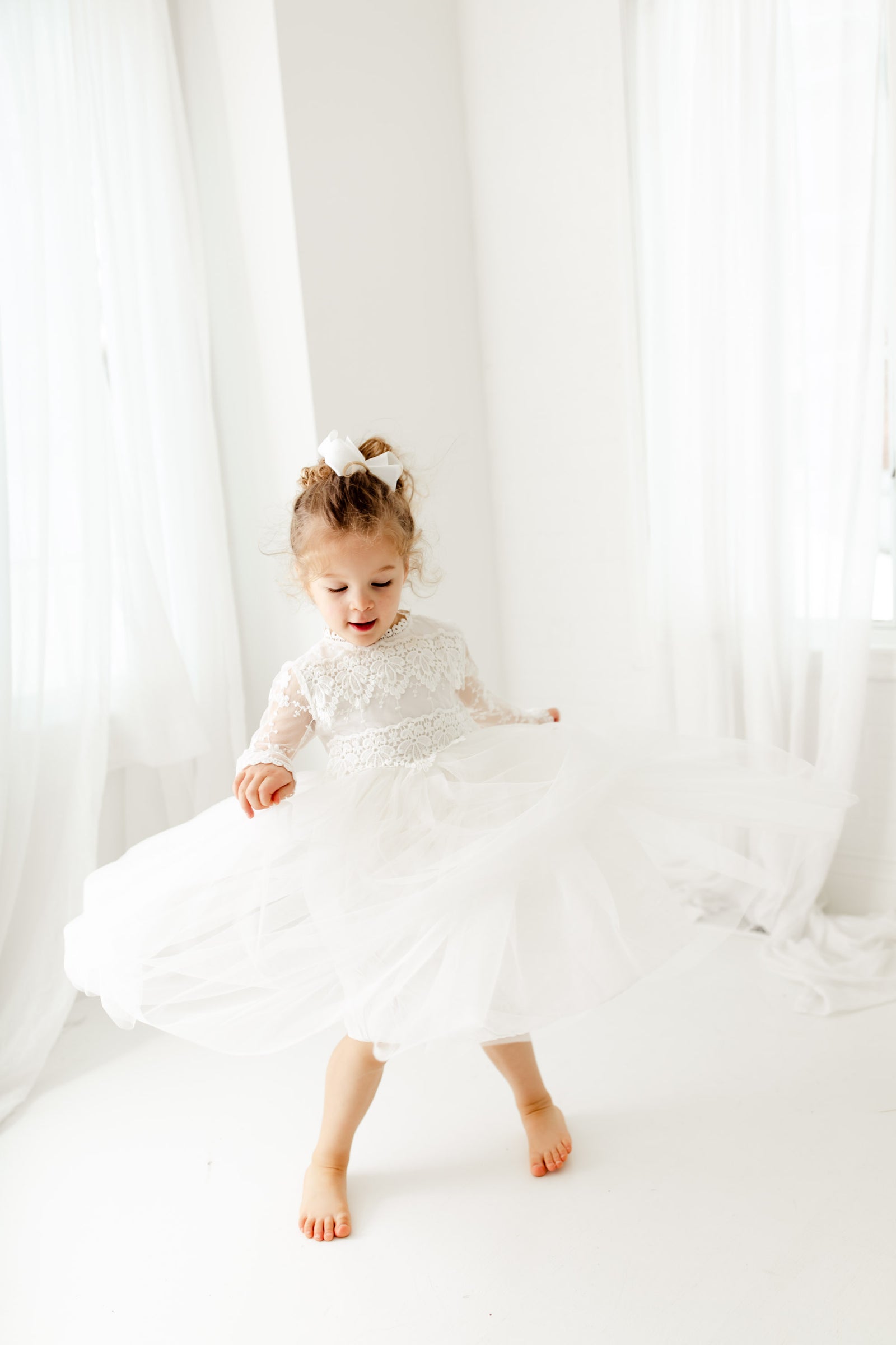 The Tyra Long Sleeve Flower Girl Dress – Nicolette's Couture