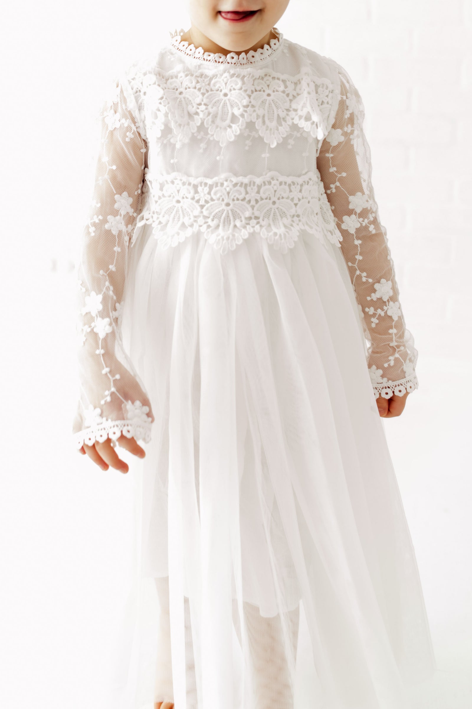 The Tyra Long Sleeve Flower Girl Dress – Nicolette's Couture