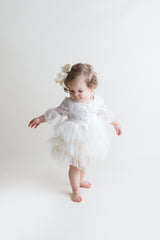 Little Girl Wearing Arabella Flower Girl Dress