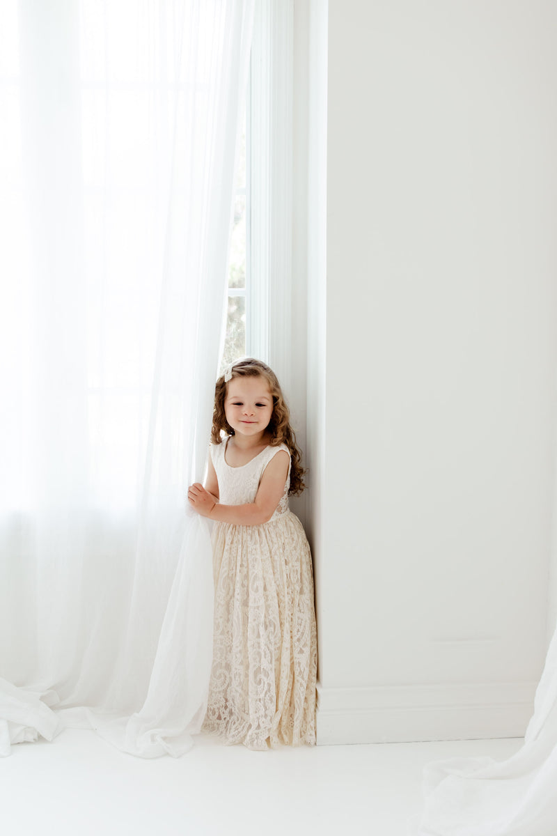 Rød Cataract ecstasy Classic Ophelia Flower Girl Dress in Ivory Color – Nicolette's Couture