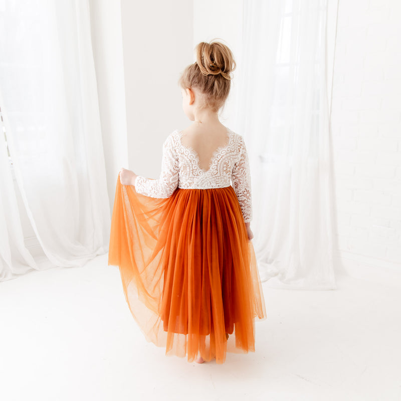 Jocelyn Rust Orange Flower Girl Dress Nicolette's Couture 4 / Rust Jocelyn Rust Orange Flower Girl Dress Nicolette's Couture 4 / Rust