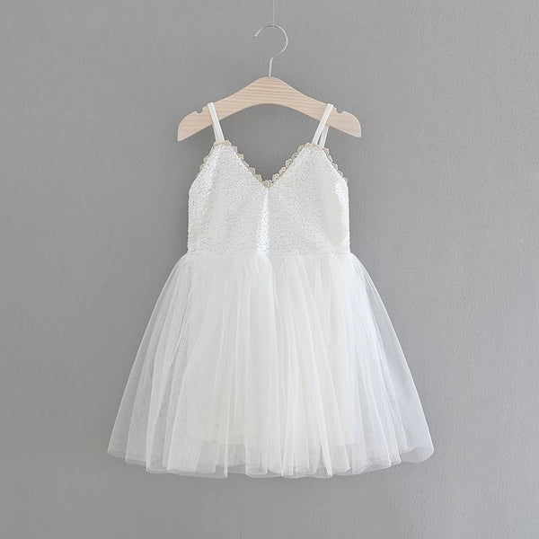 The Ava White Sequin Flower Girl Dress – Nicolette's Couture