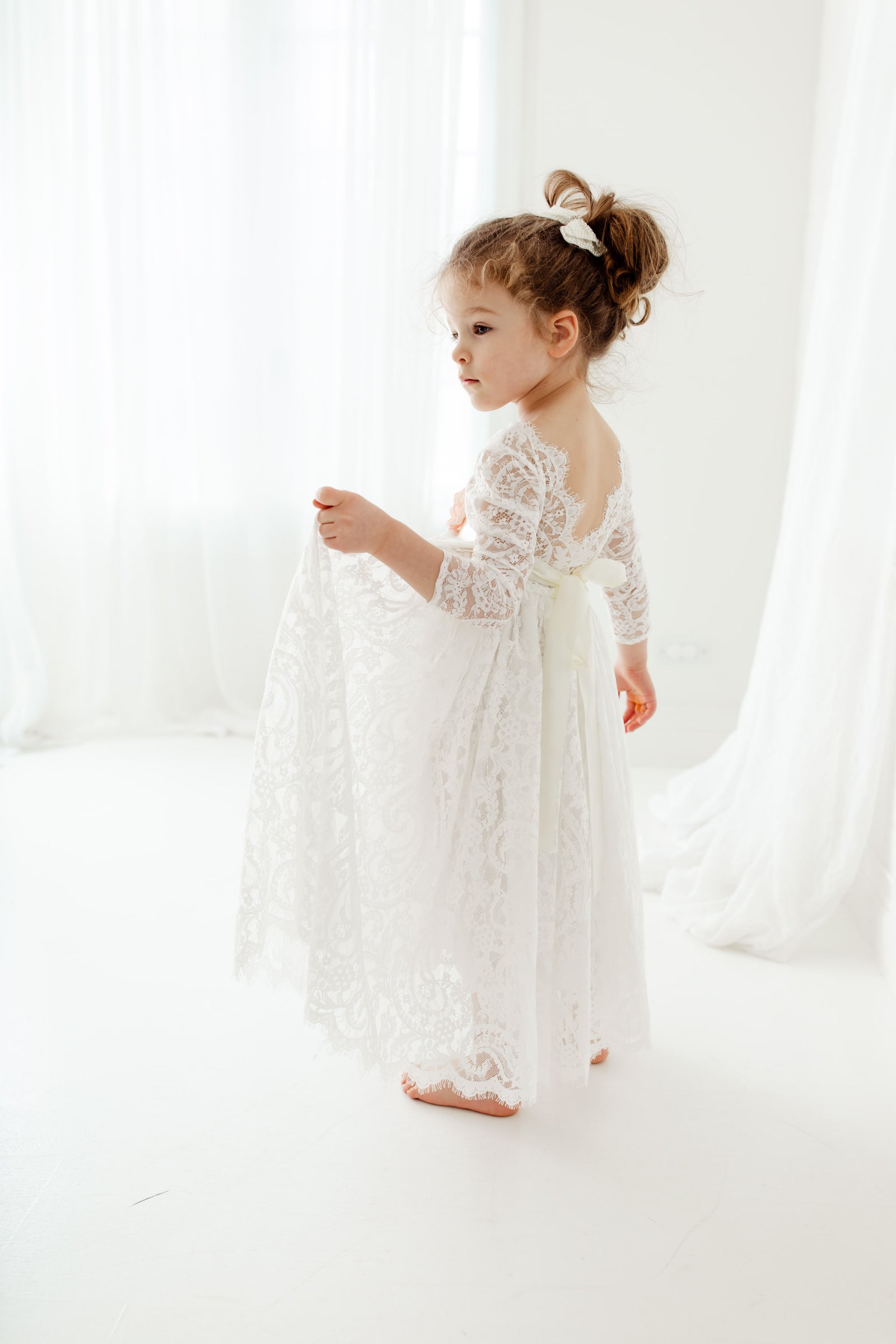 Nicolette's Couture White Paisley Dress for Girls Nicolette's Couture White Paisley Dress for Girls